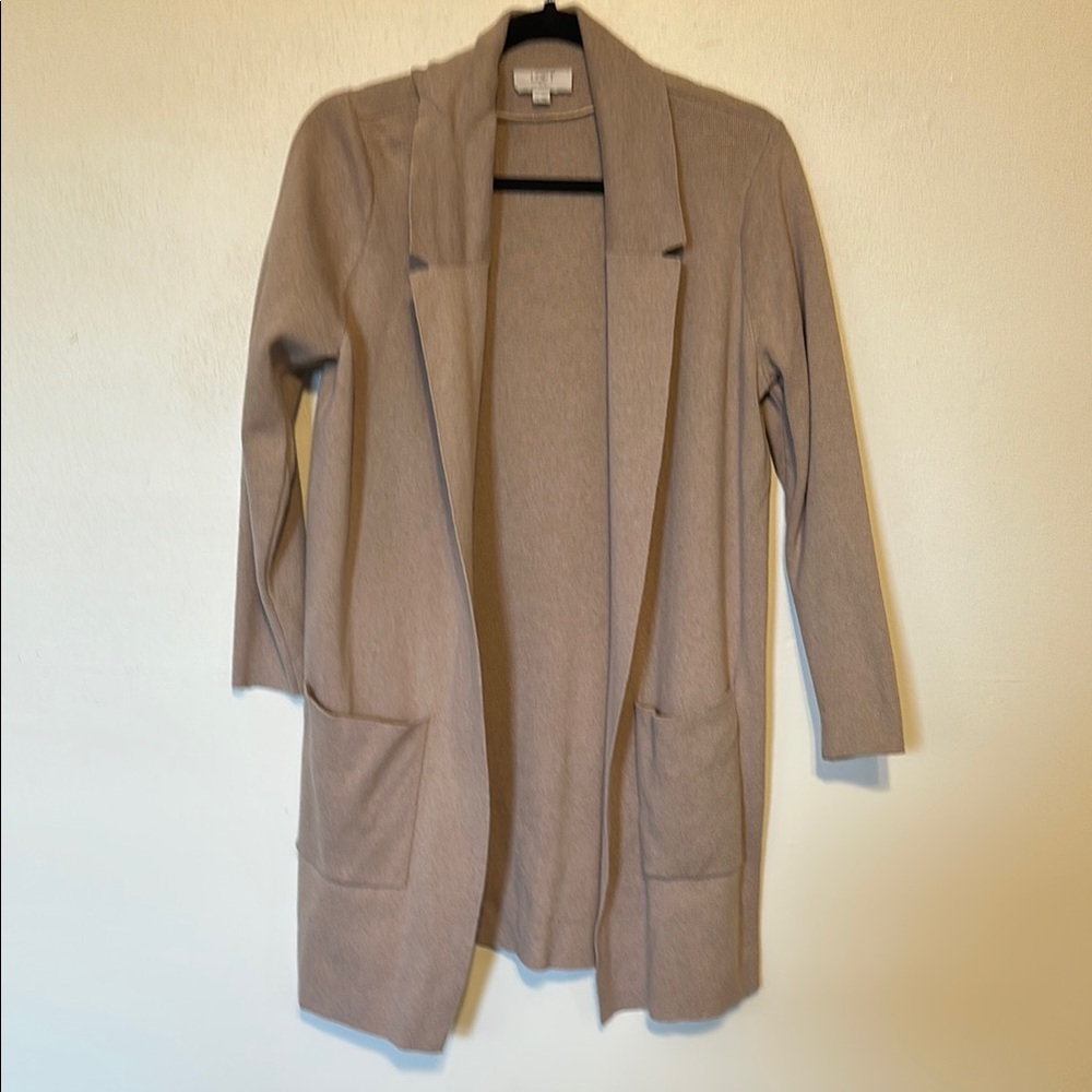 Tan Open long Front Cardigan